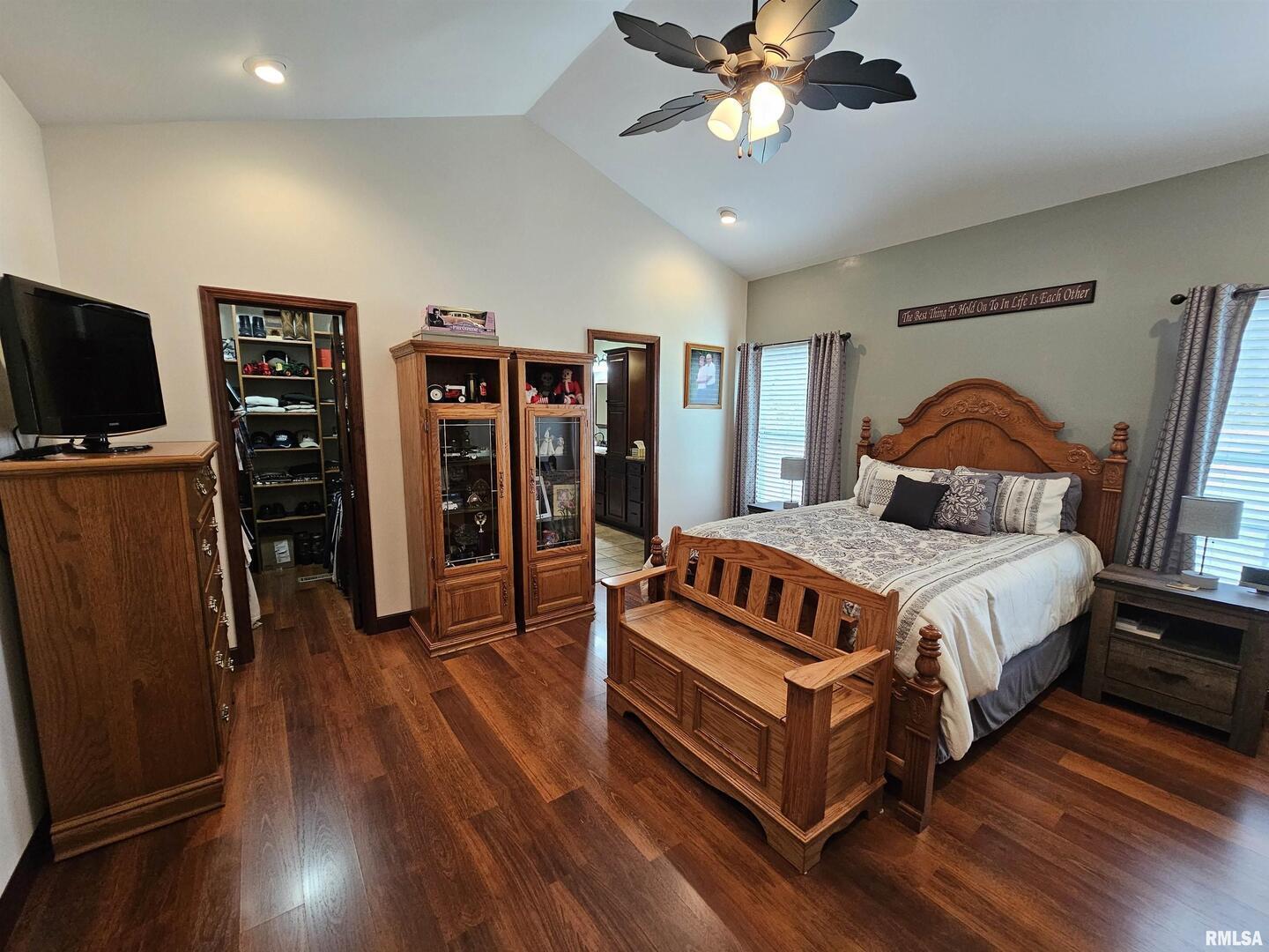 10586 North Spring Garden Lane Mount Vernon, IL 62864 - Photo 29 of 39 a bedroom with a bed and wooden floor