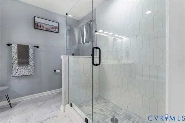 a bathroom with a shower