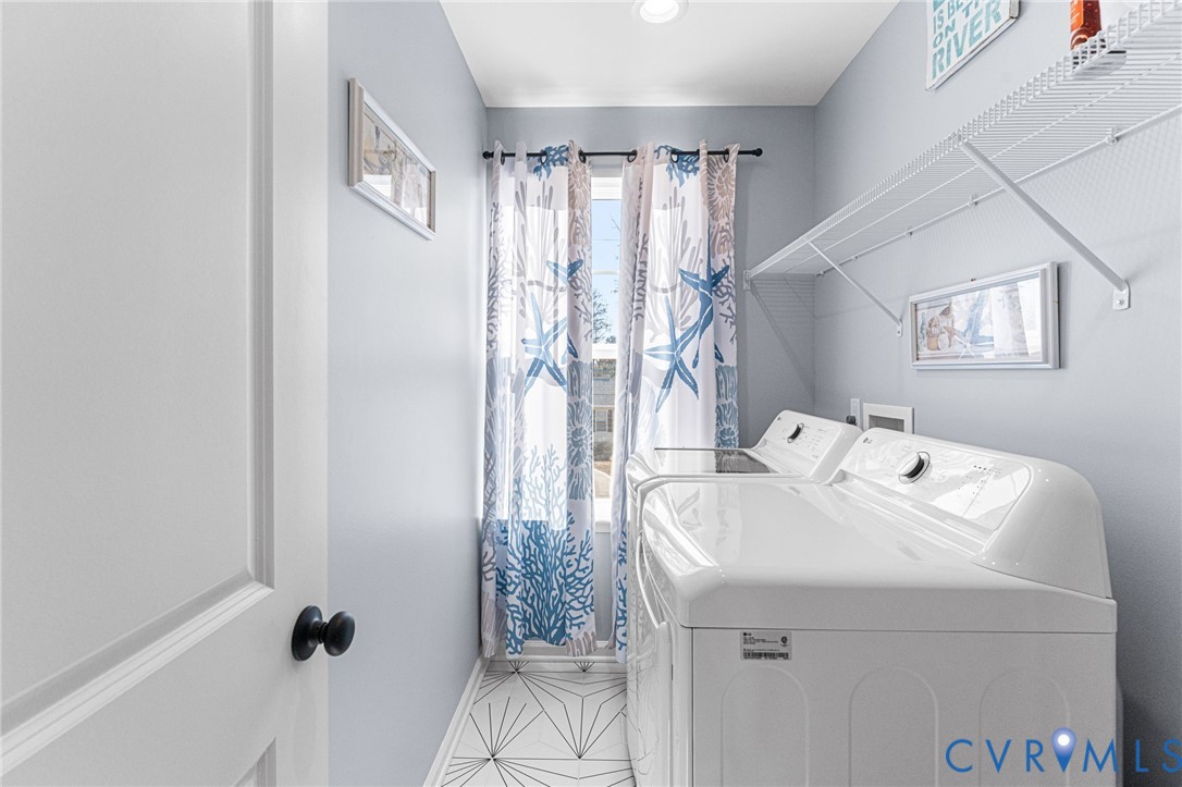 123 8th Street Colonial Beach, VA 22443 - Photo 30 of 40 a utility room with dryer and washer