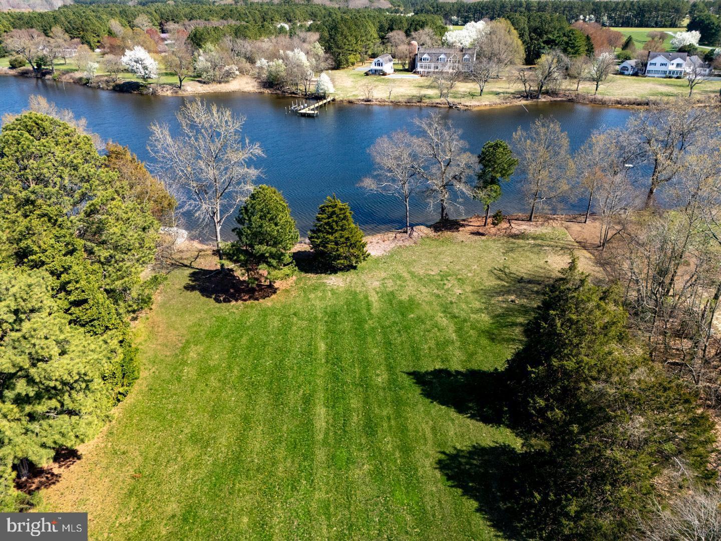 a view of a lake with houses
