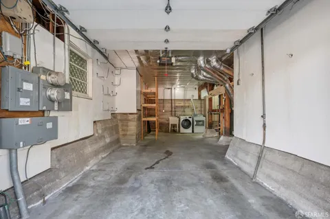 a view of a room with racks