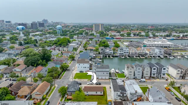 an aerial view of a city with houses
