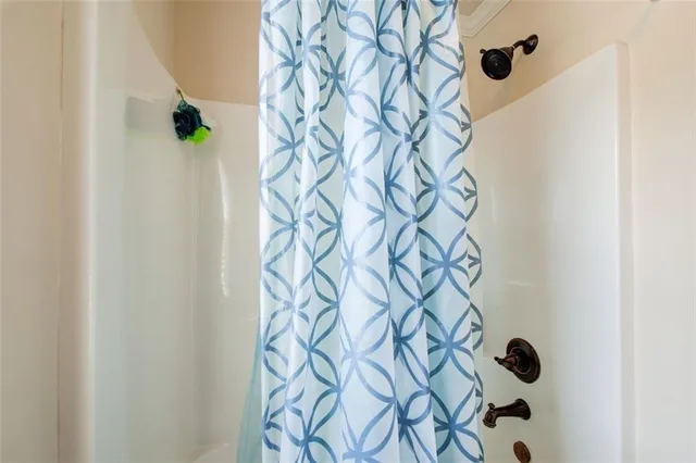 a view of backyard with a chair and potted plants
