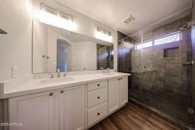 a bathroom with a shower