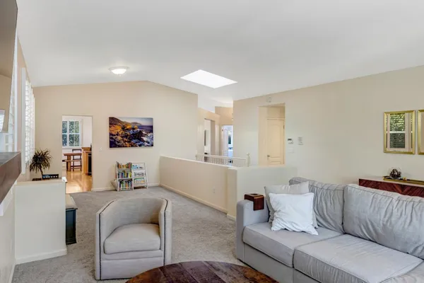 a living room with furniture and a couch
