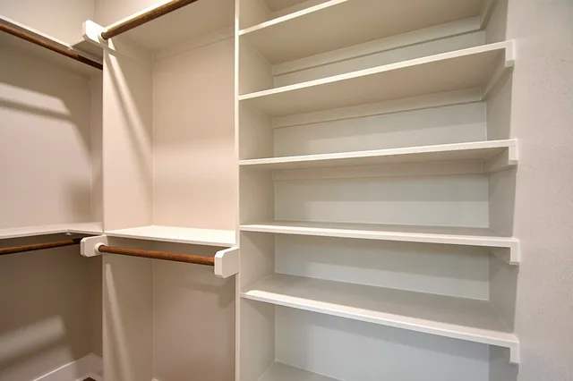 a close view of closet