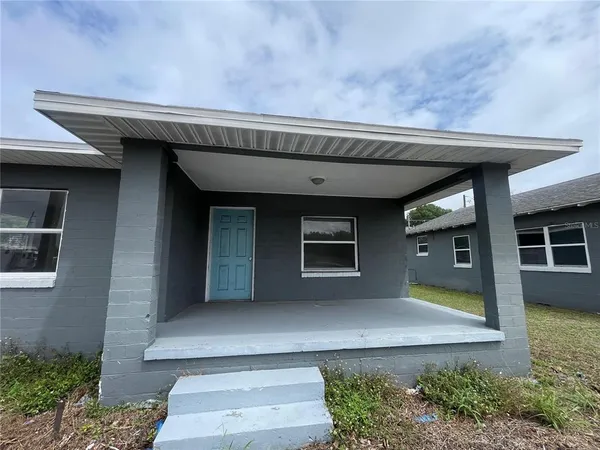 a view of a house with a porch