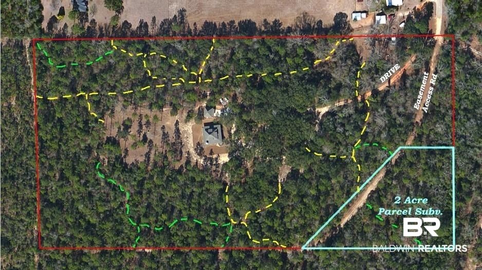 36001 Sibley Road Stapleton, AL 36578 - Photo 60 of 64 The walking trails are highlighted in red.
