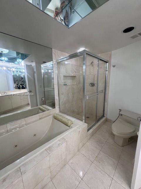 1000 West Island Boulevard, Unit 1511 Aventura, FL 33160 - Photo 19 of 41 a bathroom with a granite countertop sink a toilet and shower
