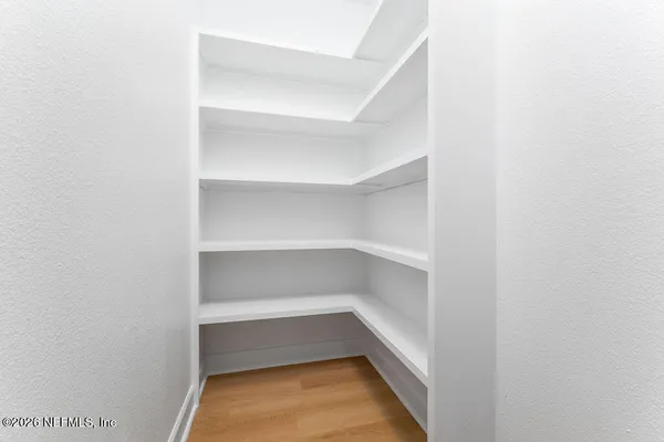 a storage room with empty racks