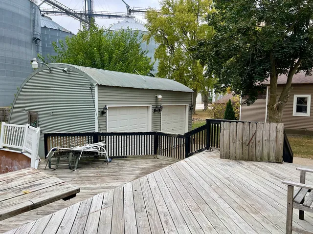 a view of a wooden deck