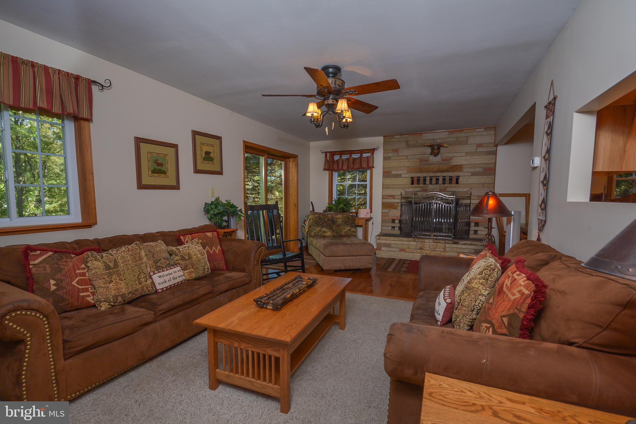 1417 Marsh Hill Road McHenry, MD 21541 - Photo 2 of 34 a living room with furniture and a fireplace