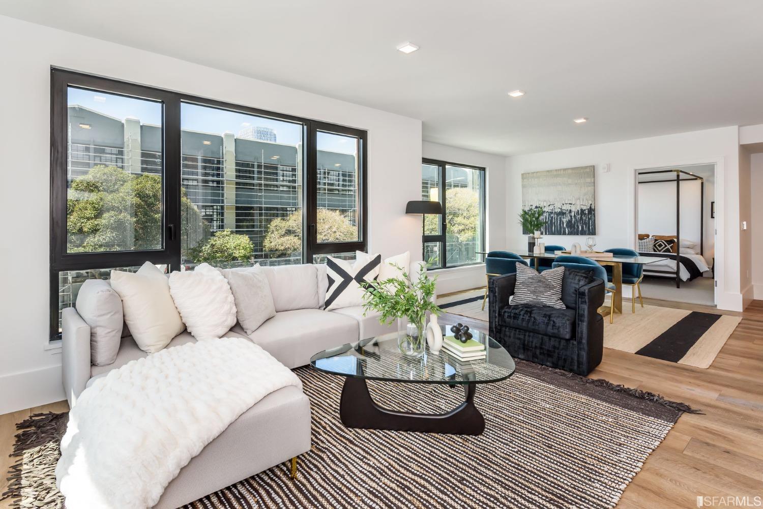 1288 Howard Street, Unit 611 San Francisco, CA 94103 - Photo 2 of 48 a living room with furniture and a large window