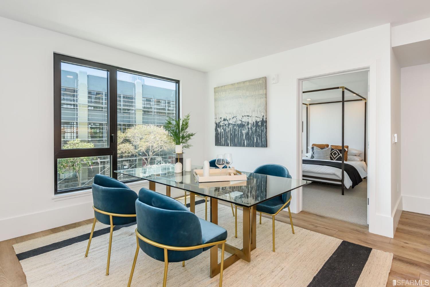 1288 Howard Street, Unit 611 San Francisco, CA 94103 - Photo 4 of 48 a dining room with furniture and a window
