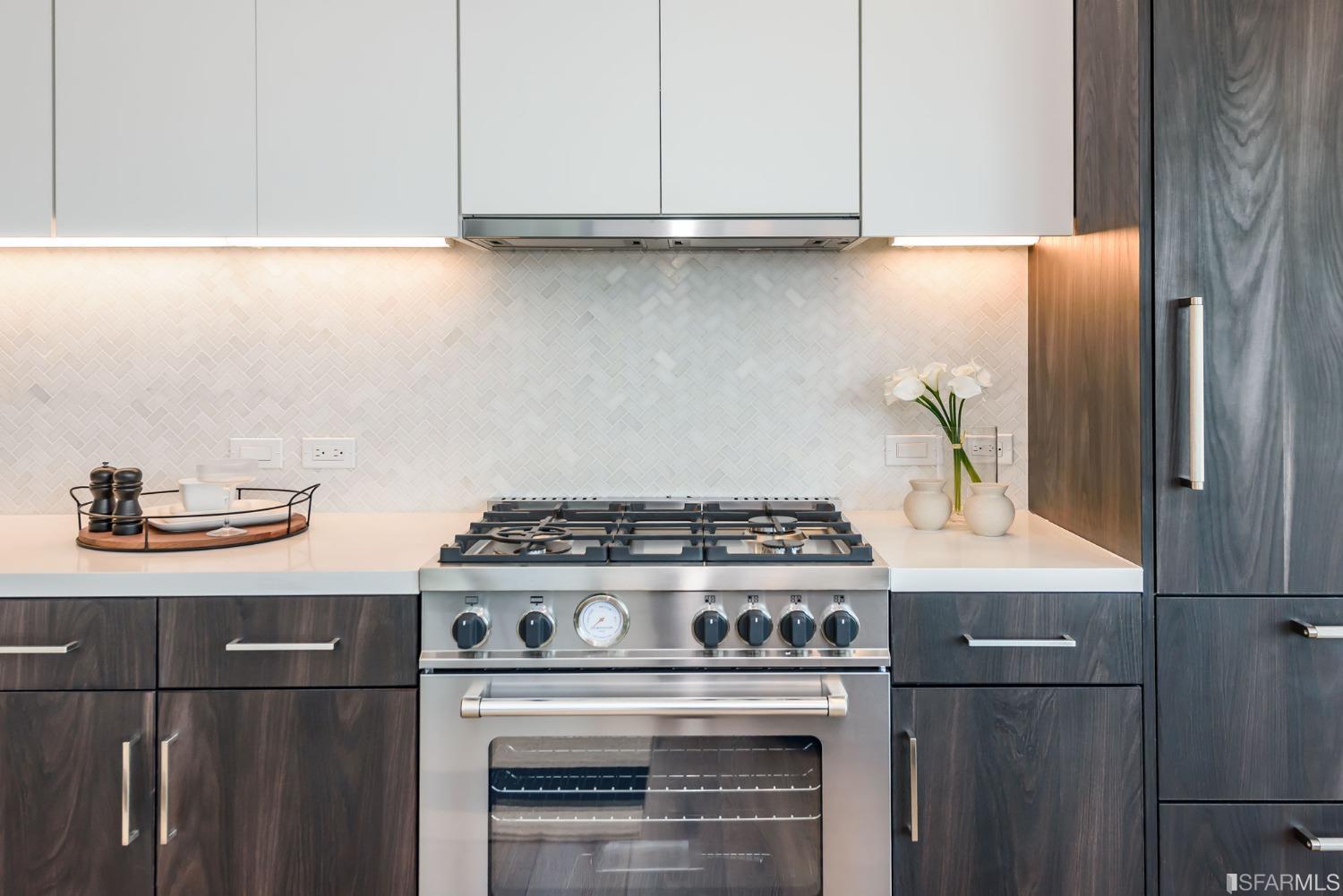 1288 Howard Street, Unit 611 San Francisco, CA 94103 - Photo 8 of 48 a stove top oven sitting inside of a kitchen