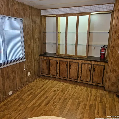 a view of a wooden door