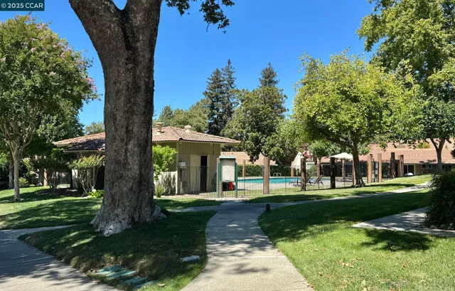 a view of backyard with green space