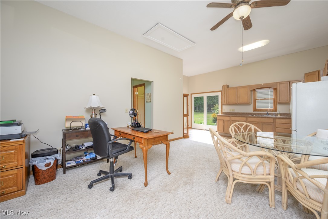 6640 Giddings Road Rootstown, OH 44272 - Photo 44 of 49 Office featuring light carpet and a ceiling fan