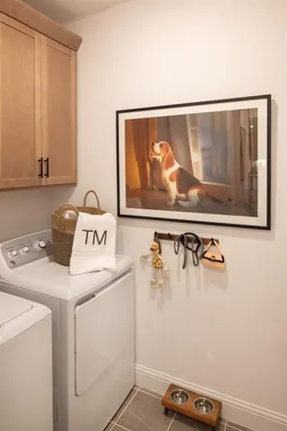 a view of a utility room with a fan