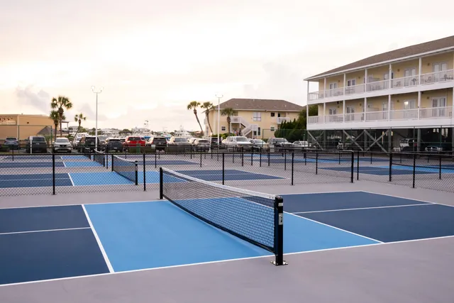 a view of an outdoor space with seating space