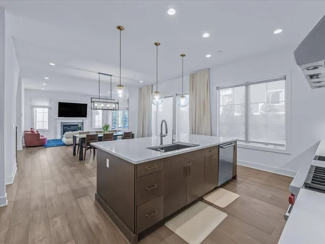 a kitchen with counter top space and a sink