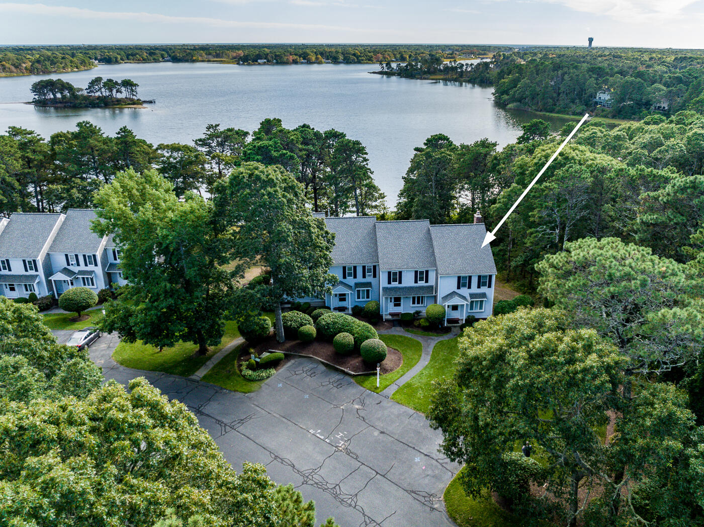 a view of a house with a lake view