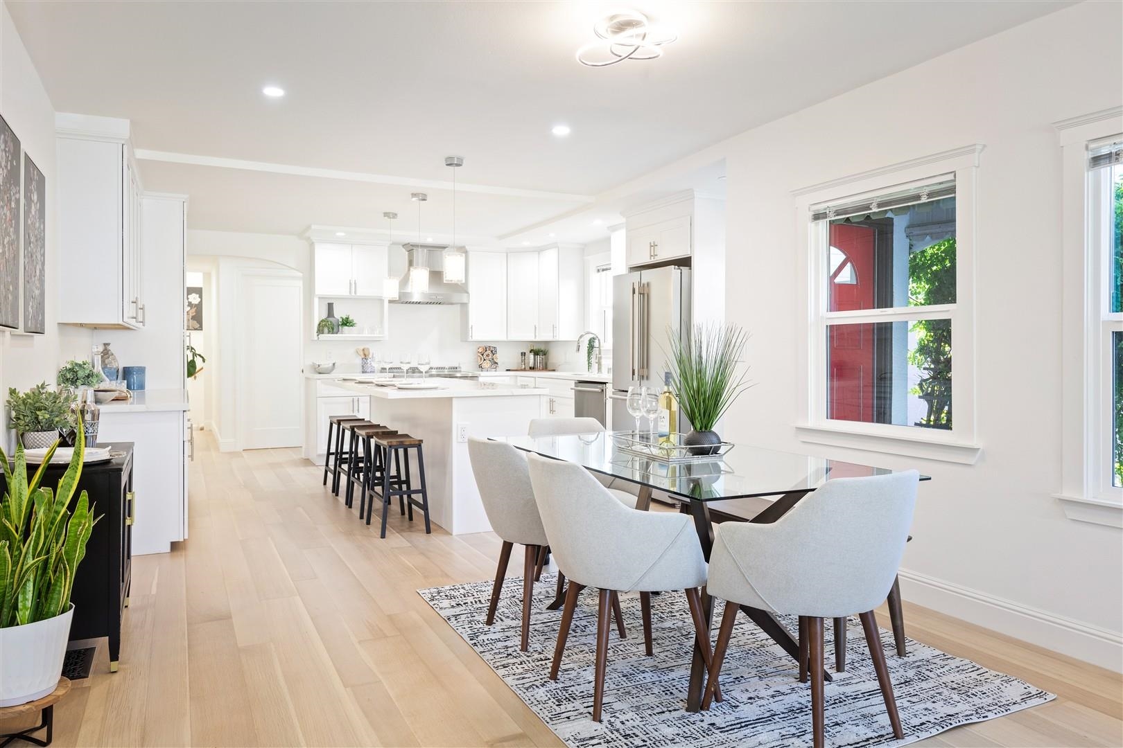 1524 Blake Street Berkeley, CA 94703 - Photo 38 of 59 Dining space featuring light wood-type flooring and recessed lighting