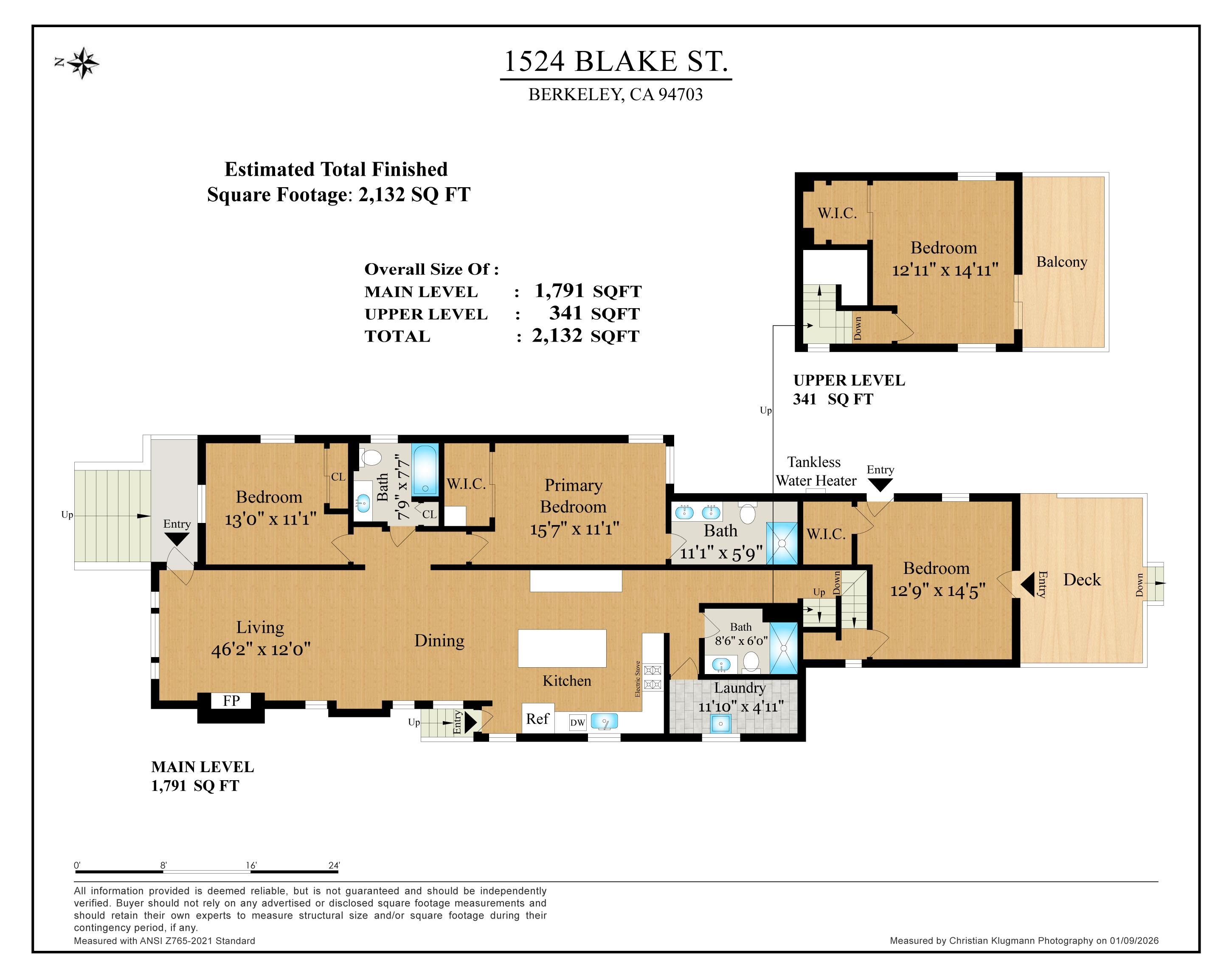 1524 Blake Street Berkeley, CA 94703 - Photo 59 of 59 View of home floor plan