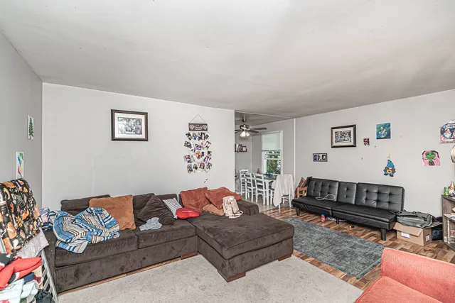 a living room with furniture and a couch
