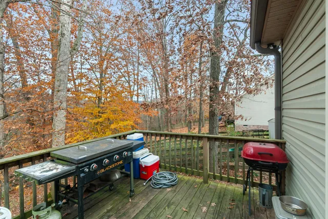 an outdoor space with furniture