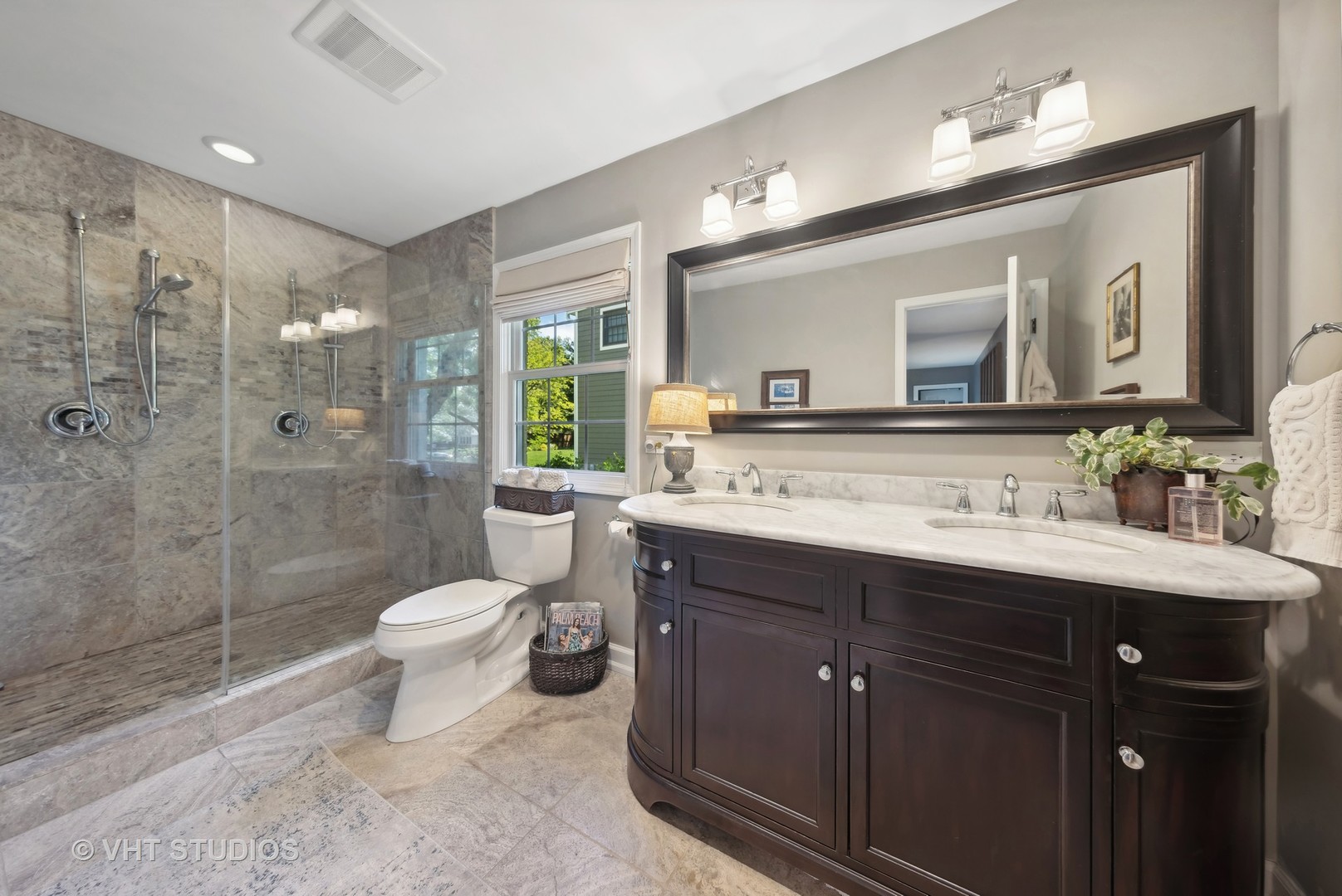 1305 Gamon Road Wheaton, IL 60189 - Photo 21 of 30 a bathroom with a double vanity sink mirror and toilet