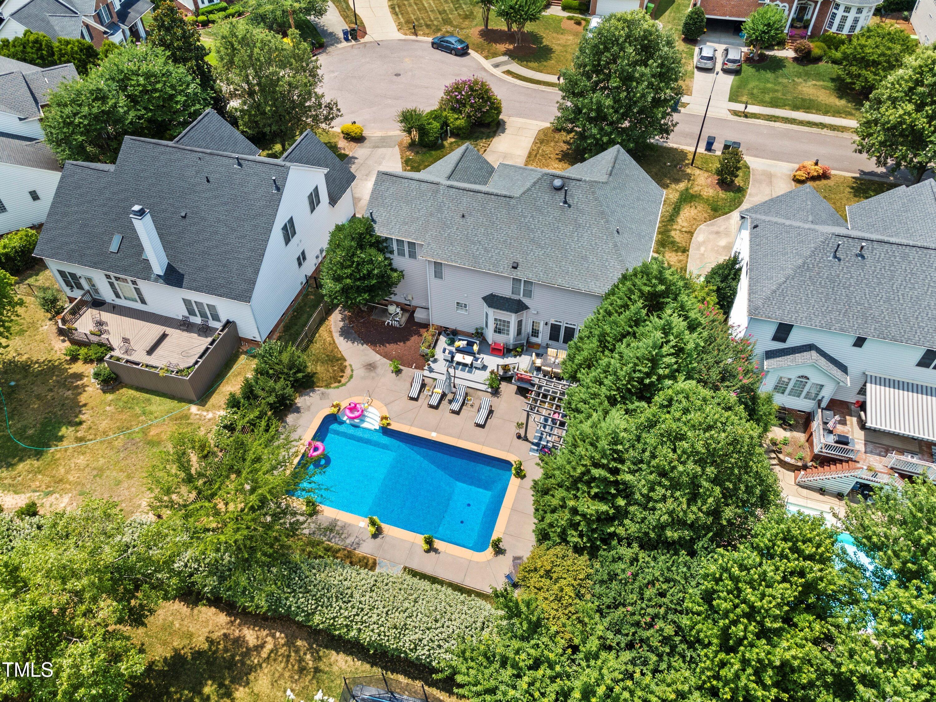 12212 Penrose Trail Raleigh, NC 27614 - Photo 39 of 41 an aerial view of a house with yard swimming pool and outdoor seating