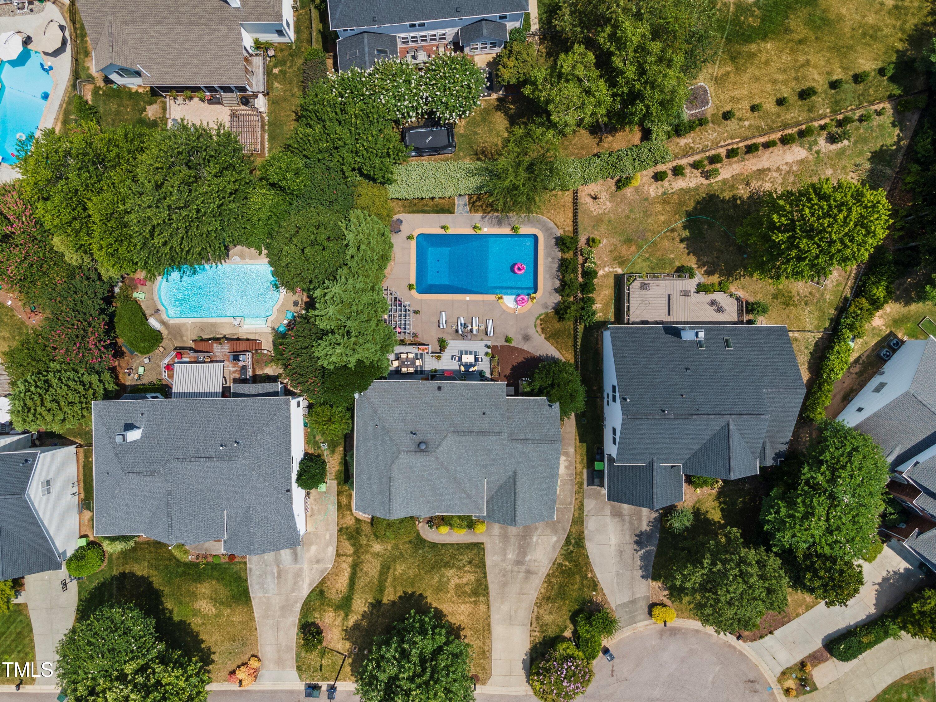 12212 Penrose Trail Raleigh, NC 27614 - Photo 40 of 41 an aerial view of a house with a yard and outdoor seating