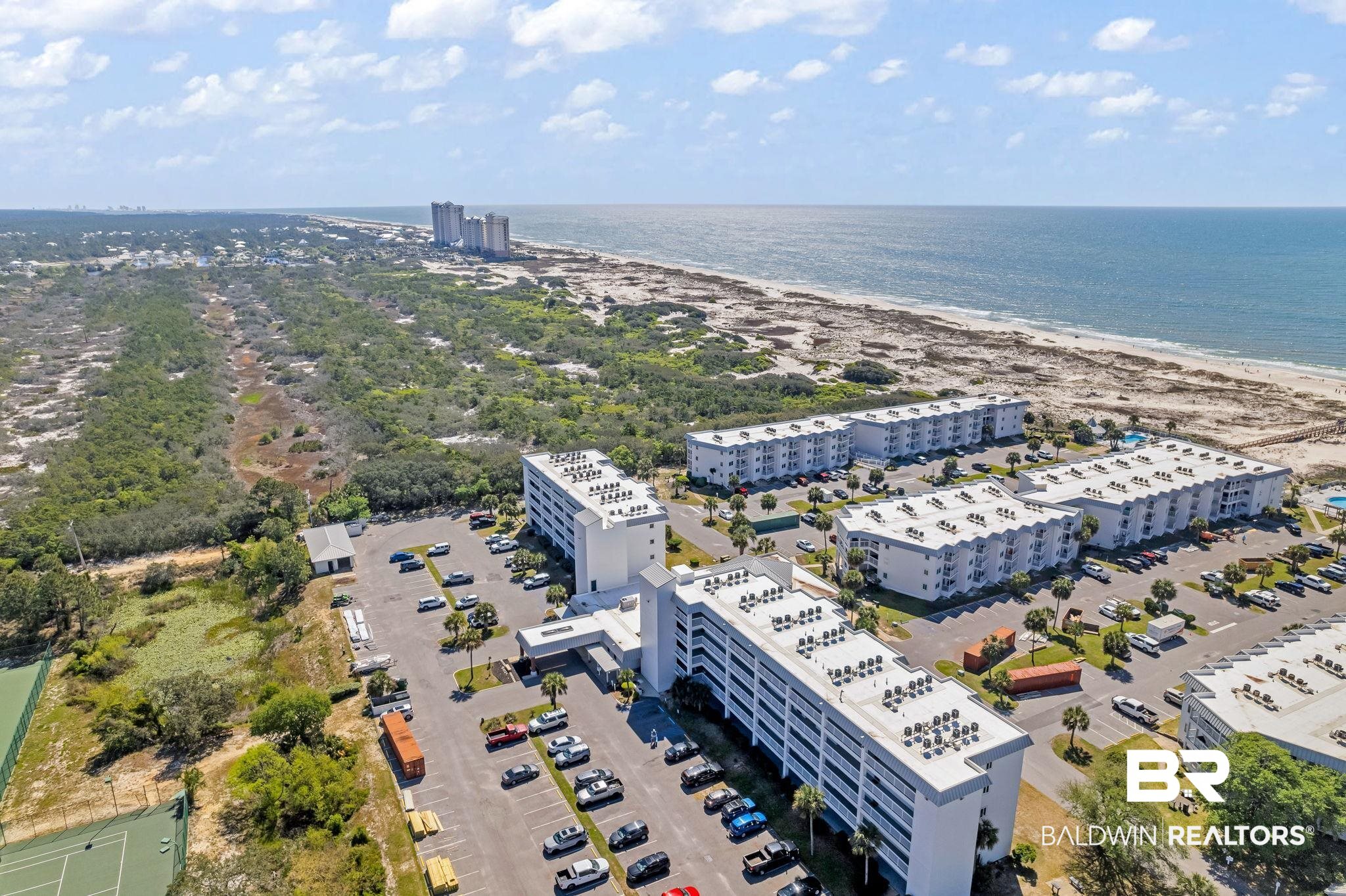 400 Plantation Road, Unit 4115 Gulf Shores, AL 36542 - Photo 26 of 48 Birds eye view of property with a water view and a beach view