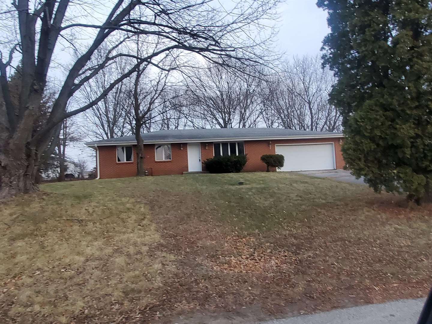 a front view of house with a garden