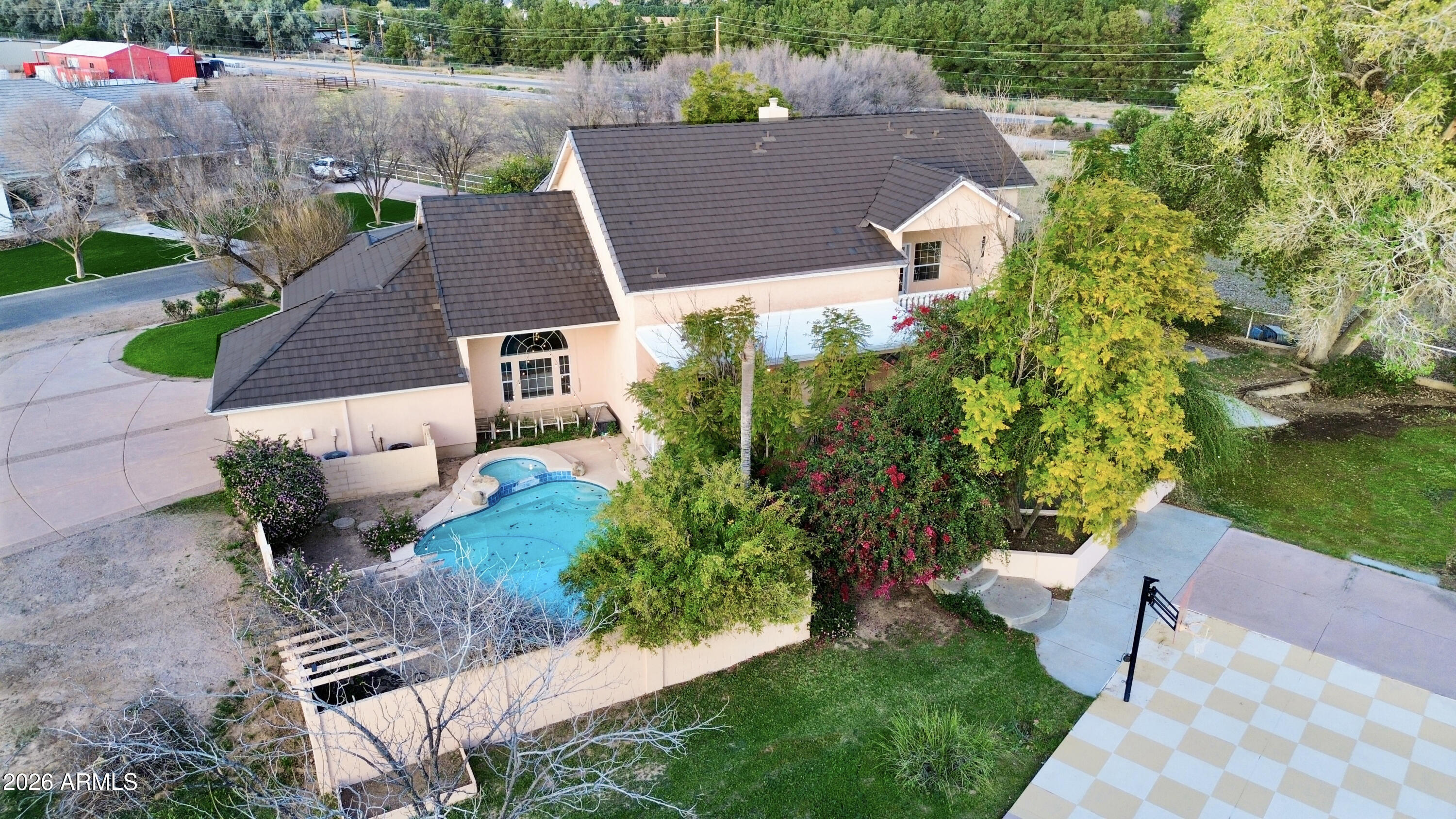 24824 South Signal Butte Road Queen Creek, AZ 85142 - Photo 18 of 92 Drone Pool & Yard