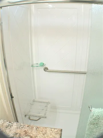 a bathroom with a shower