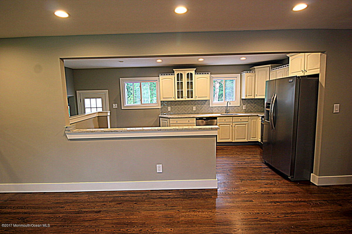 Recessed lighting in living and kitchen