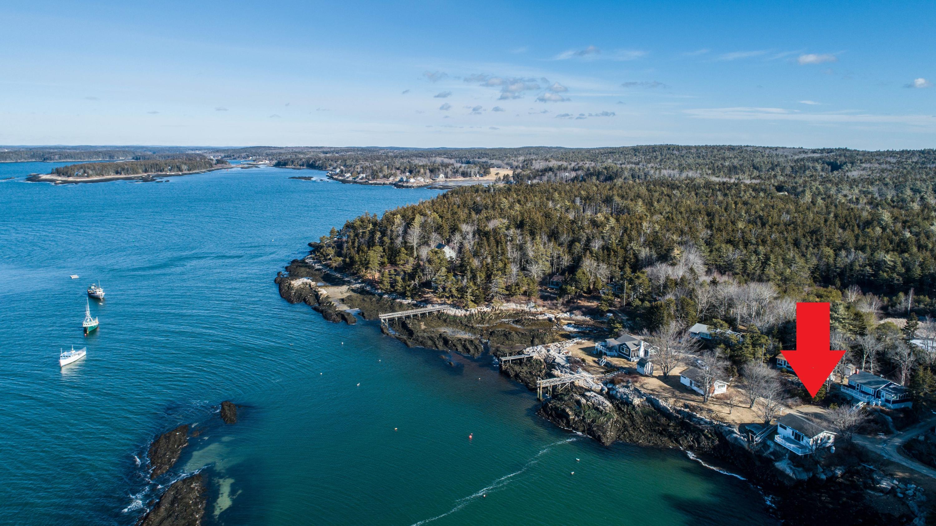 58 Water Cove Road Phippsburg, ME 04562 - Photo 20 of 26 aerial with arrow 2
