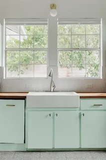 a sink with a window