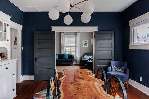 a view of a livingroom with furniture and window