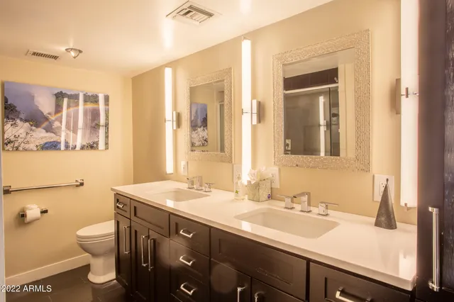 a view of a balcony with city view