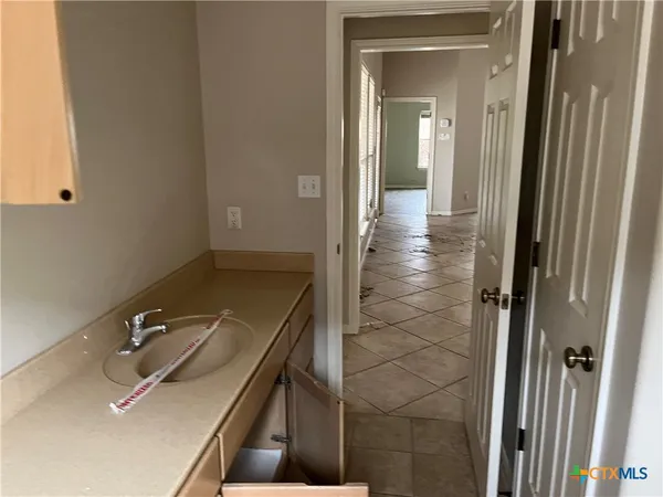 a bathroom with a sink