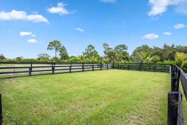 an aerial view of a yard
