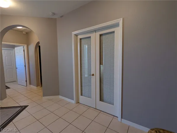 a view of an entryway with a window