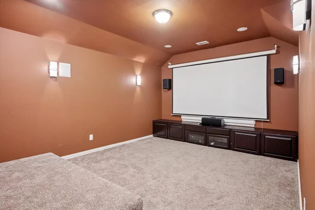 a room with window and projector