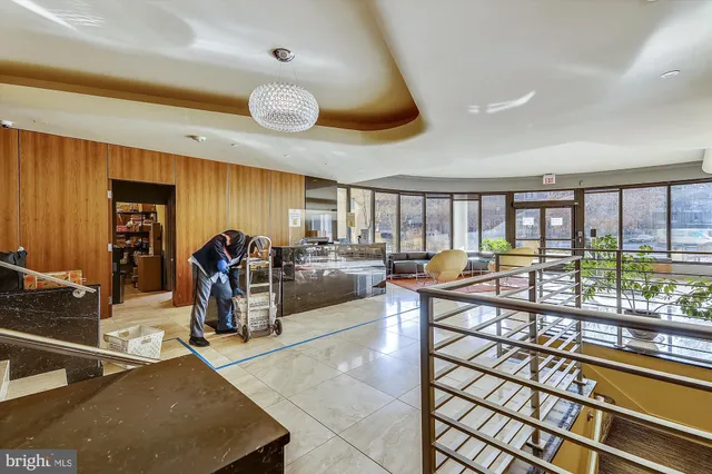 a view of a terrace with seating area