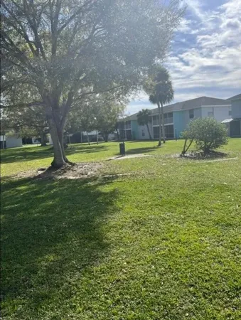 a view of a backyard