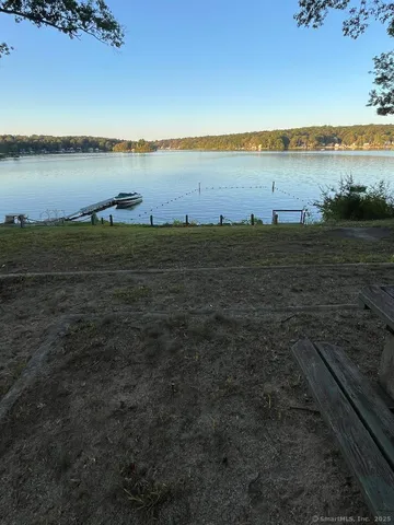 a view of an ocean from a yard