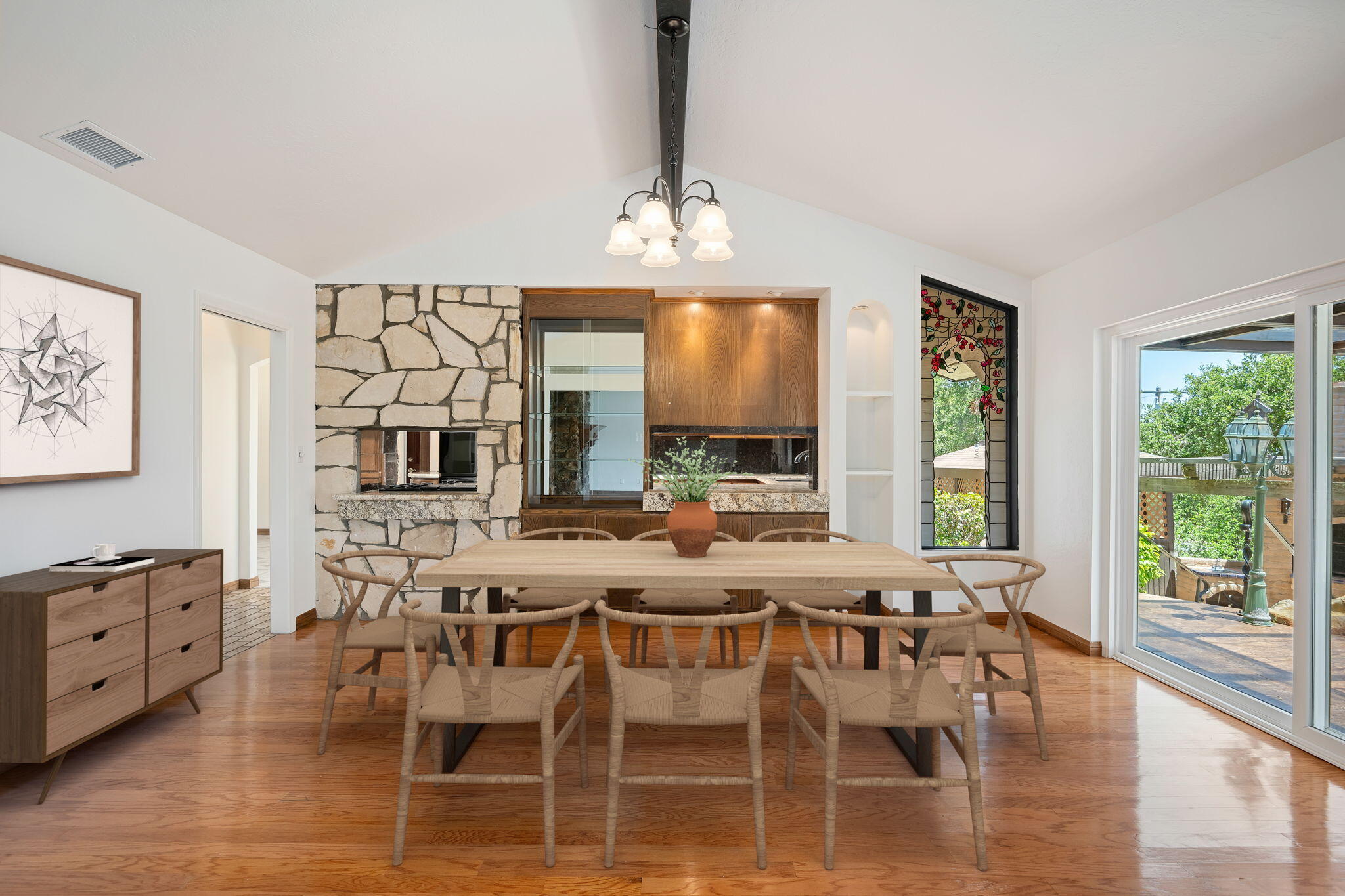 2106 Mt Calvary Road Santa Barbara, CA 93105 - Photo 13 of 66 a view of a dining room with furniture window and outside view